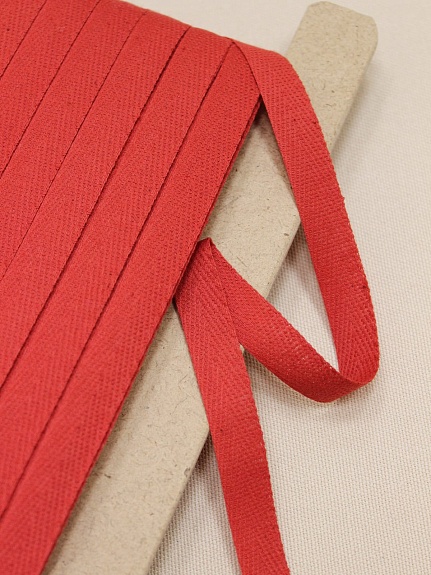 Лента киперная цв.винтажно-красный, ш.13мм, хлопок-100%