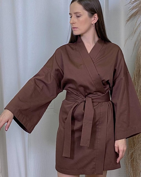 Халат кимоно из Сатина "Шоколад" - МК по пошиву