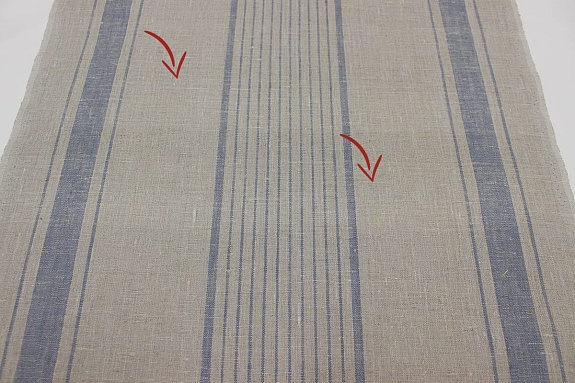 Холст полотенечный "Серо-синие полосы на льняном", ВИД2, СОРТ2, ш.0.5м, лён-100%, 240гр/м.кв