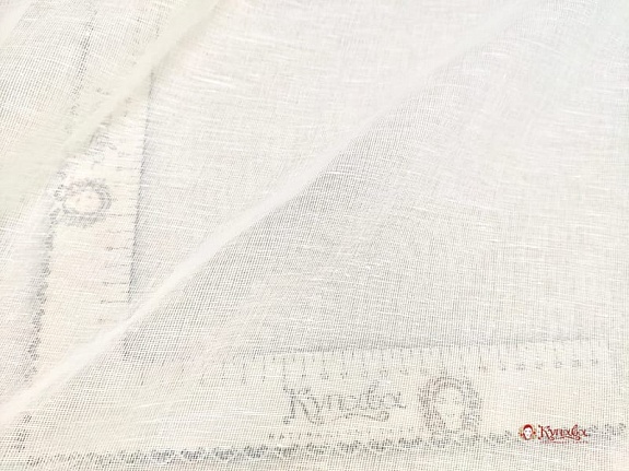 Полулен декоративный "Сетка-вуаль" цв.белый, ш.2.60м, лен-53%, хлопок-47%, 90гр/м.кв