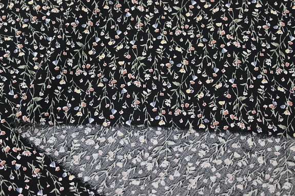 Штапель "Милолика" цв.черный, ш.1.45м, вискоза-100%, 90гр/м.кв