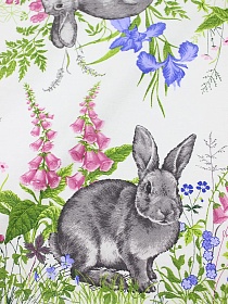 Мерный лоскут Дорожка "Пасхальные первоцветы", ш.0.5м, хлопок-100%, 228гр/м.кв