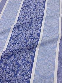 Мерный лоскут Холст полотенечный жаккард "Венеция" цв.джинсово-синий/голубой, ш.0.5м, лен-30%, хл-70%, 210гр/кв.м