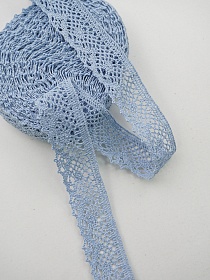 Кружево цв.небесно-голубая дымка, ш.30мм, хлопок-90%, п/э-10%, 10м, рис.111/20