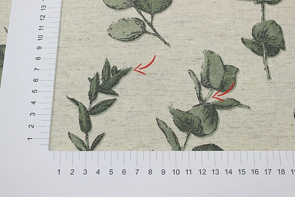 Полулен "Аккорды эвкалипта" (на суровом), ш.1.5м, лен-30%, хлопок-70%, 147гр/м.кв