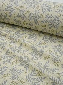 Сатин "Ветвистый танец" цв.телесно-оливковый, ш.2.35м, хлопок-100%, 105гр/м.кв