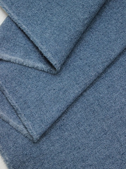 Теплый хлопок меланж цв.Темный лазурно-синий меланж, ш.1.5м, хлопок-60%, п/э-40%, 150гр/м.кв