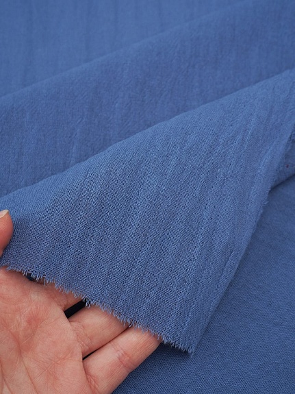 Хлопок крэш цв.Винтажно-синий, ш.1.4м, хлопок-100%, 125гр/м.кв