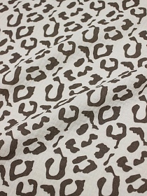 Муслин двухслойный с эф.жатости "Леопардовые пятнышки на сливочном", СОРТ2, ш.1.35м, хл-100%