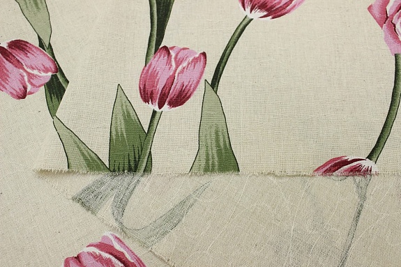 Полулен поэма "Аромат весны" (на суровом), ш.1.5м, лен-30%, хлопок-70%, 155гр/м.кв