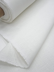 Льняной жаккард "Елочка" цв.белый, ш.1.5 м, лен-100%, 280гр/м.кв