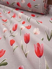 Бязь "Тюльпания" цв.серо-кофейный, ГОСТ, ш.2,2м, хлопок-100%, 142гр/м.кв