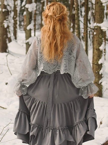 Платье из хлопка крэш цв.темно-серый с лиловым оттенком