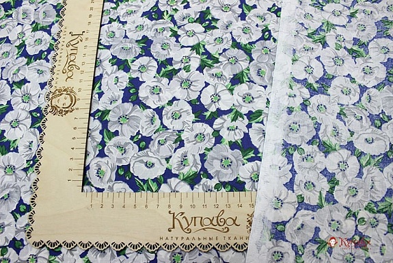 Перкаль "Хрустальные маки", ш.1.5м, хлопок-100%, 105гр/м.кв
