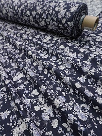 Импорт. хлопок "Летняя мелодия" цв.чернильный, ш.1.45, хлопок-100%, 100гр/м.кв