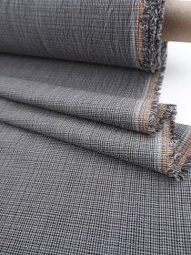 Вареный (стираный) хлопок "Клетка Мини" цв.темно-серый, ш.2.5м, хл-100%, 115гр/м.кв