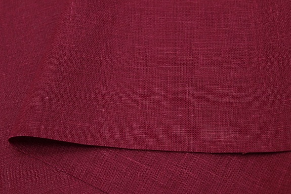 Лен костюмный цв.Бордово-вишневый, СОРТ2, ш.1.5м, лен-100%, 190гр/м.кв