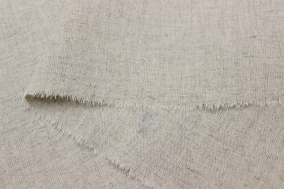 Мерный лоскут (ткань в отрезах) - Полулен "Поллианна (голубые цветы)" (на суровом), ш.1.5м