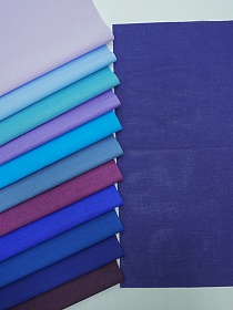 Набор тканей для рукоделия "Бязь однотонная: сине-фиолетовая гамма", 45*30 см, 12 шт