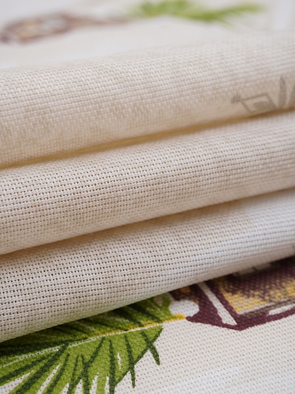 Рогожка "Время сказки" цв.бежевый, ш.1.5м, хлопок-100%, 150гр/м.кв, раппорт 64см