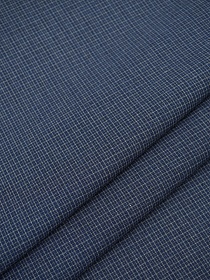 Пестрядь "Мелкая клетка" цв.серый/темно-синий, СОРТ2, ш.1.45м, хлопок-100%, 115гр/м.кв