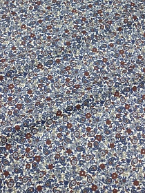 Импорт. хлопок "Цветочная капель" цв.синий, ш.1.45м, хлопок-100%, 100гр/м.кв