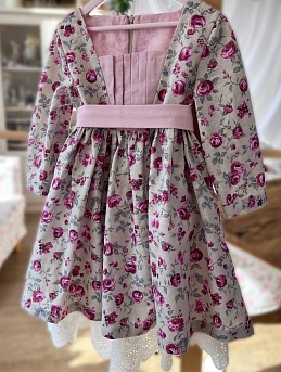 Платье винтажное из полульна "Миленькие розочки" по МК Нелли Беленкиной*