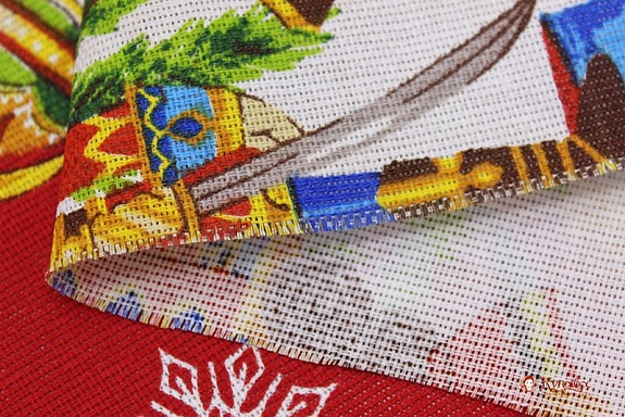 Рогожка "Рождественская сказка" цв.красный, ш.1.5м, хлопок-100%, 160гр/м.кв