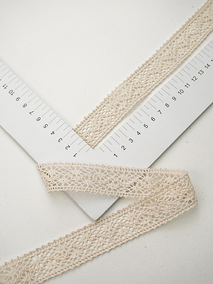 Кружево цв.суровый, ш.27мм, хлопок-100%, рис.101/3