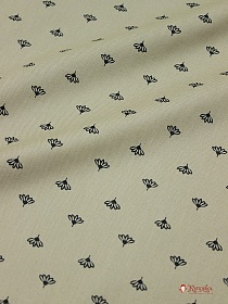 Мерный лоскут Плательный хлопок "Воздушные цветочки на темно-бежевом-2", СОРТ2, ш.1.44 м, хл-100%, 125гр/м.кв