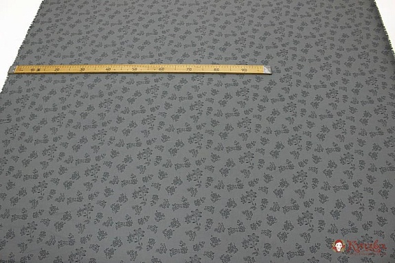 Плательный хлопок "Вербена"цв.темно-серый, ш.1.48м, хлопок-100%, 115гр/м.кв