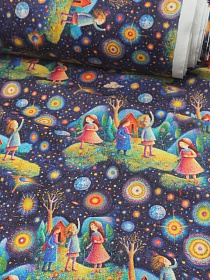 Ранфорс Цифр.печать "Тайны вселенной",  ш.2.4м, хлопок-100%, 115гр/м.кв 