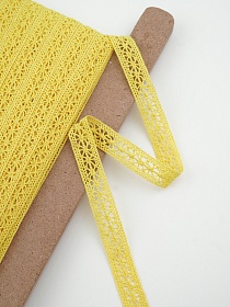 Кружево цв.желтый, ш.15мм, хлопок-90%, п/э-10%#016410
