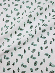 Плательный хлопок "Листопад" цв.белый, ш.1.42м, хлопок-100%, 110гр/м.кв