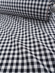 Вареный (стираный) хлопок "Клетка (1.0*1.0см)" цв.черный/белый, ш.2.5м, хл-100%, 110гр/м.кв