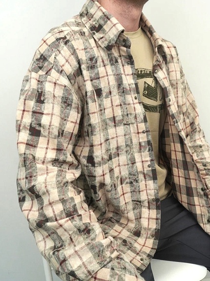 Мужская рубашка из фуле с вареным эффектом