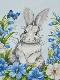 Вафельное полотно "Пасхальные истории", ш.1.5м, хлопок-100%, 150гр/м.кв, раппорт 63см