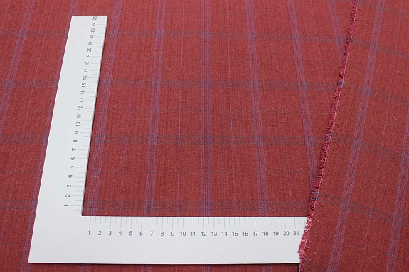 Пестрядь "Клетка" цв.красно-коричневый меланж, ш.1.45м, хлопок-100%, 190гр/м.кв