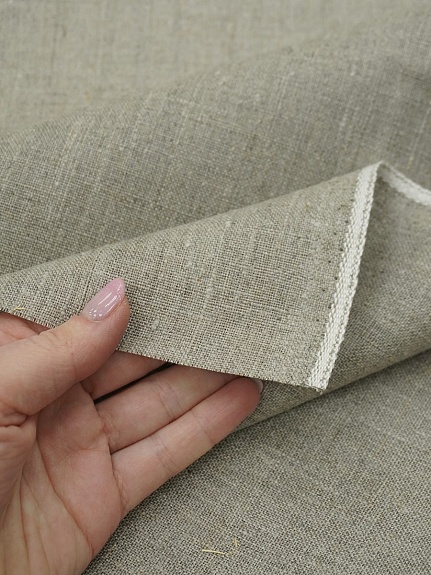 Лен интерьерный цв.Натуральный темный, ш.1.5м, лен-100%, 230гр/м.кв