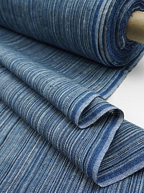 Лен пестротканый "Джинсовый меланж - полоска", ш.1.6м, лен-100%, 170гр/м.кв