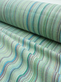 Мерный лоскут Полулен пестротканый "Мятно-бирюзовый меланж - полоска", ш.1.5м, лен-50%, хлопок-50%, 155гр/м.кв