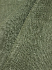 Лен костюмный с эффектом мятости цв.Темный хаки шалфей, ш.1.45м, лен-100%, 250гр/м.кв