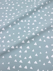 Теплый хлопок "Пирамидки на винтажном бирюзово-мятном", ш.1.5м, хлопок-100%, 150гр/м.кв