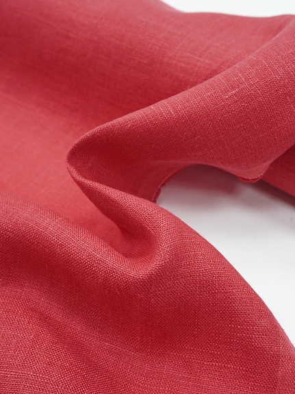 Лен костюмный с умягчением цв.Винтажно-красный, ш.1.5м, лен-100%, 190гр/м.кв