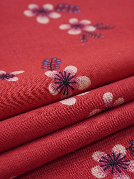 Хлопколен "Марта" цв.красный, СОРТ2, ш.1.5м, лен-20%, хлопок-80%, 145гр/м.кв