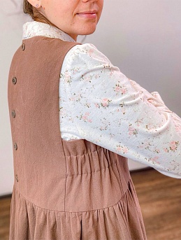 Блузка из теплого хлопка "Розовый винтаж"