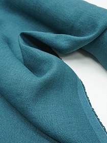 Лен костюмный с эффектом мятости цв.Морская волна, ш.1.5м, лен-100%, 190гр/м.кв