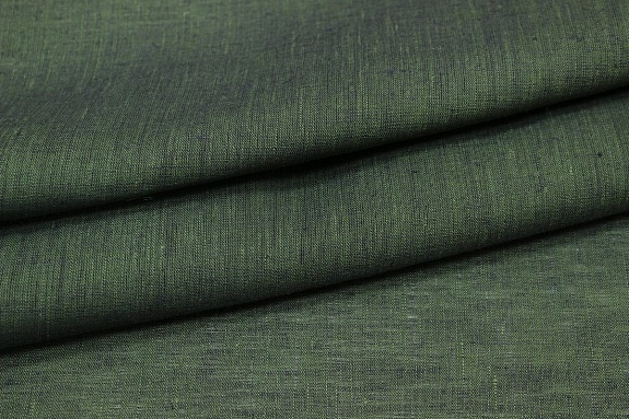 Лен сорочечный цв.Болотная зелень/чернильный флер меланж, ш.1.5м, лен-100%, 125гр/м.кв