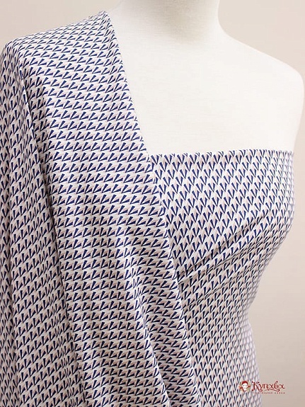 Штапель "Арабеск" цв.синий/пыльная роза, ш1.47м, вискоза-100%, 100гр/м.кв