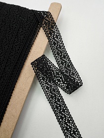 Кружево цв.черный, ш.27мм, хлопок-90%, п/э-10%, рис.101/26